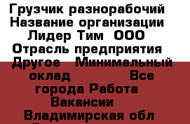 Грузчик-разнорабочий › Название организации ­ Лидер Тим, ООО › Отрасль предприятия ­ Другое › Минимальный оклад ­ 14 000 - Все города Работа » Вакансии   . Владимирская обл.,Вязниковский р-н